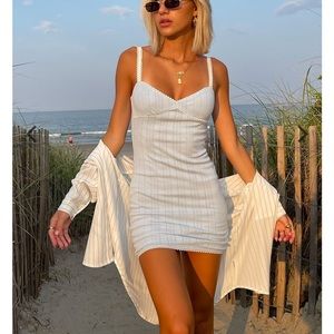 Princess Polly - Love Story Mini Dress - Blue/ White - US 6